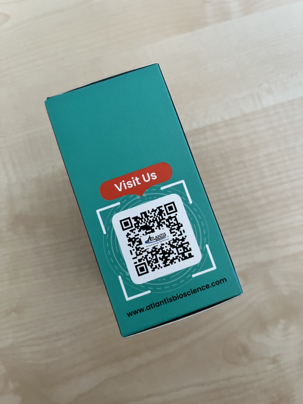 Right-hand side of the lab legends blind box with QR code