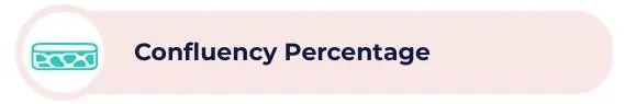 A decorative image with text: Confluency percentage