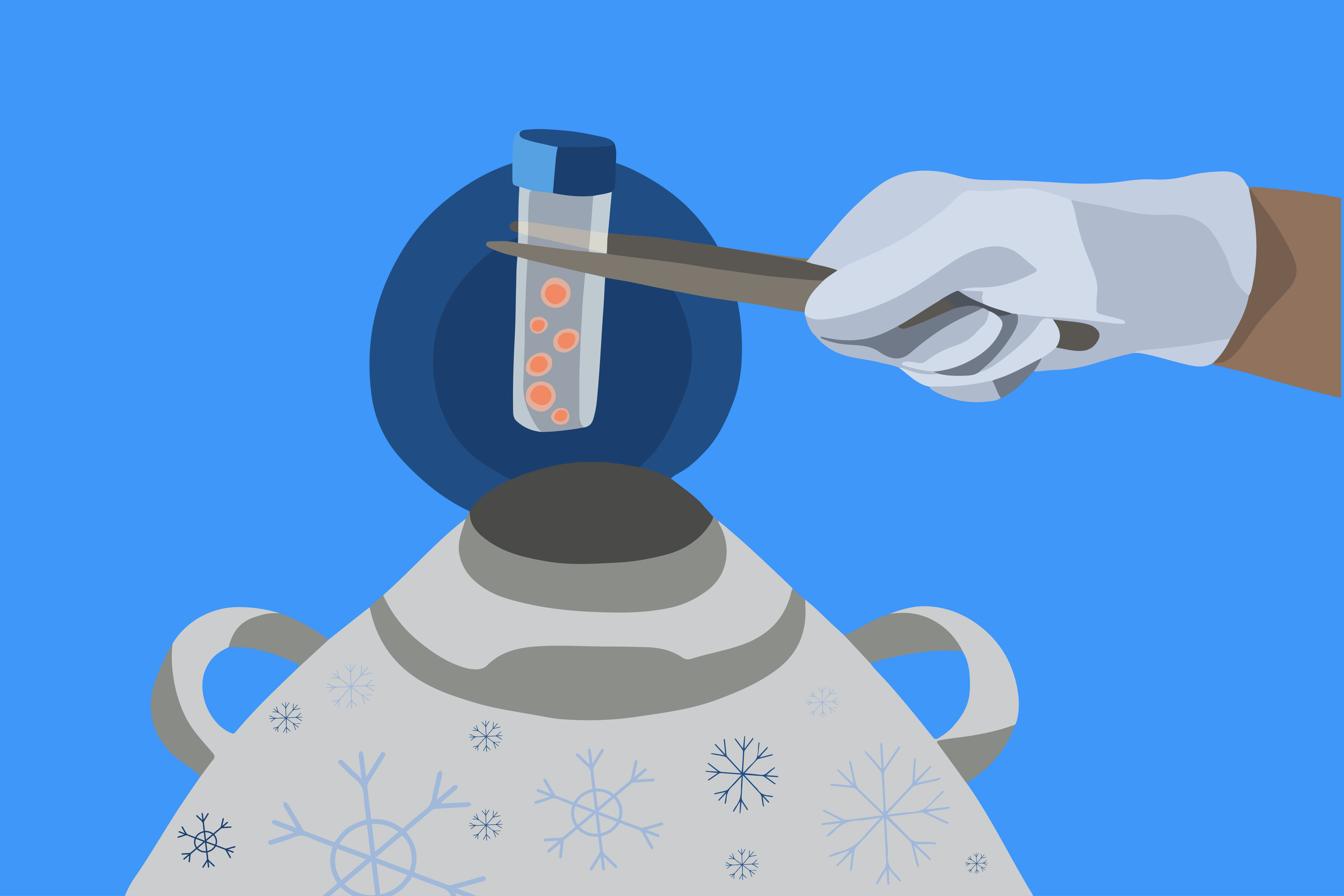 Cell freezing vector isolated illustration. Biobanking